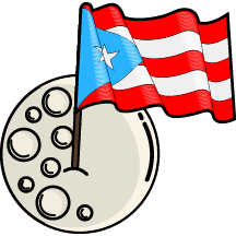 Sticker Boricua en la Luna
